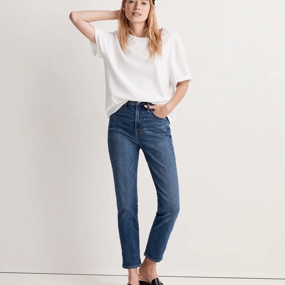 NWT Madewell Straight Leg Jeans High-Waisted Cropped size 24